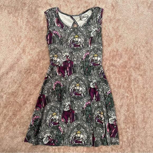 94. Disney Villains Stained Glass Skater Dress Size Small Stretchy - Picture 3 of 7